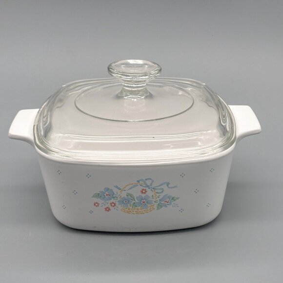Vintage Corning Ware Country Cornflower A-1.5-B Square Casserole Dish with Lid - Picture 4 of 7